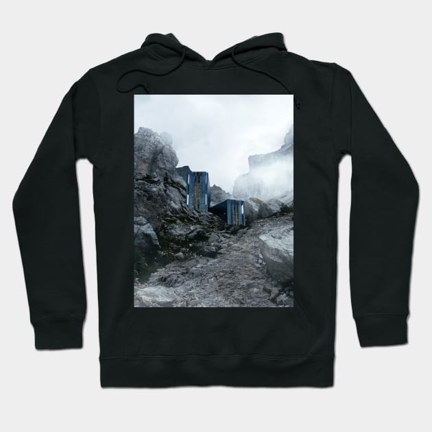 Buildings In The Foggy Mountains Hoodie by Shaheen01